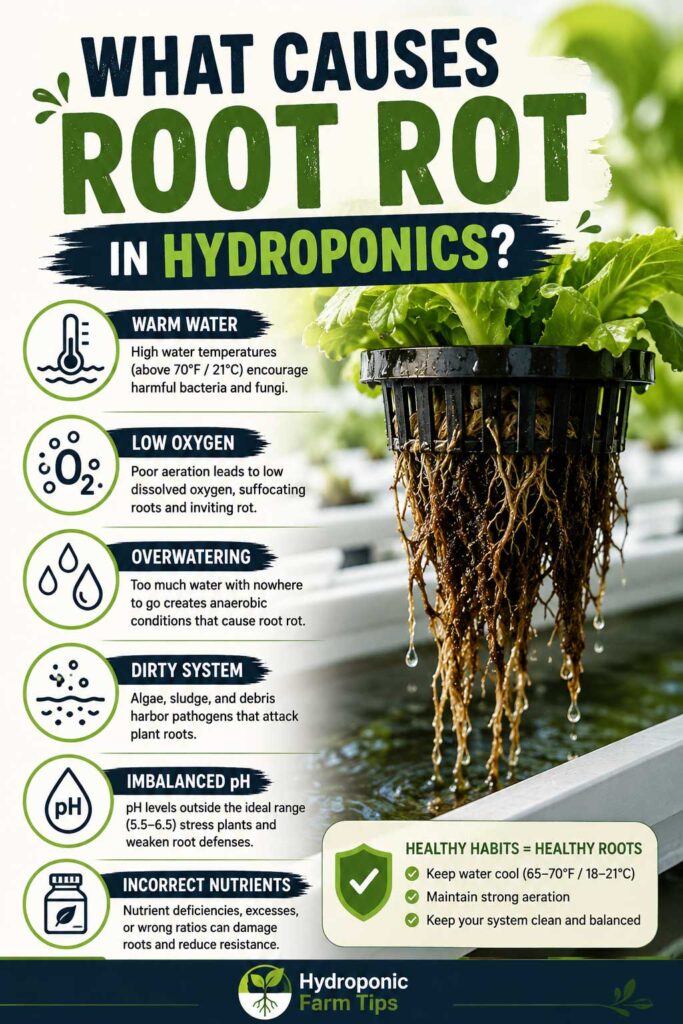 Hydroponic Root Rot Causes Infographic