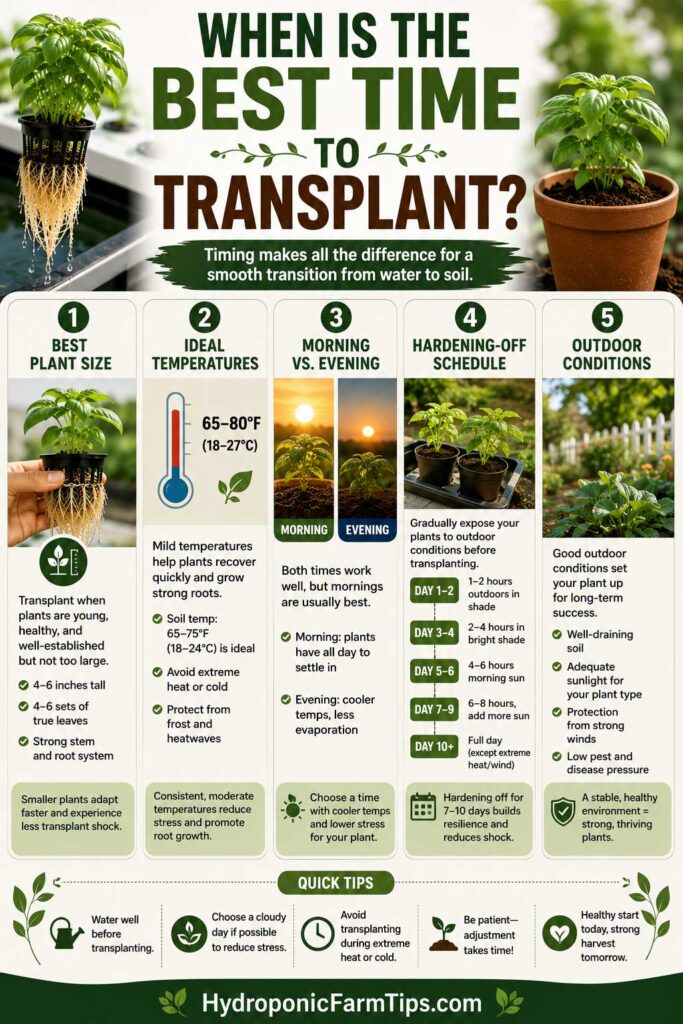 can hydroponic plants grow in soil Best Time to Transplant