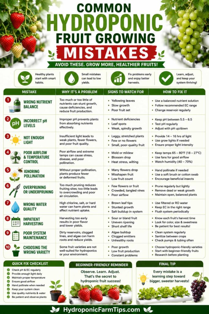 Common hydroponic fruit growing mistakes