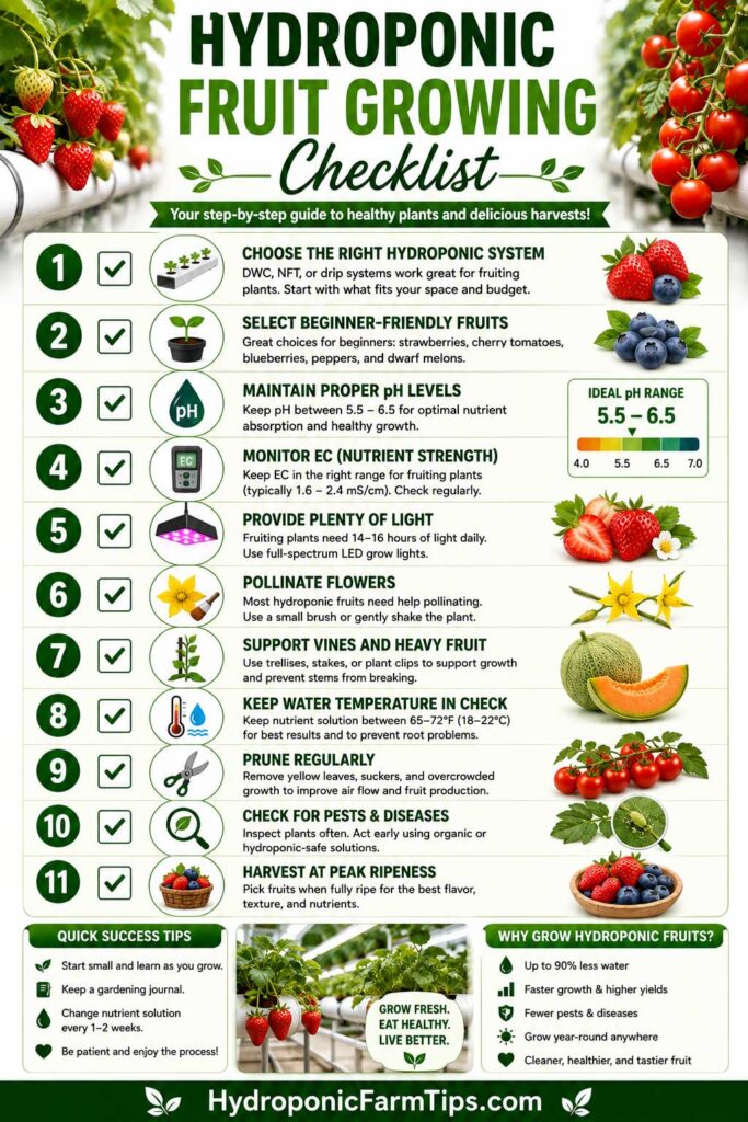 Hydroponic Fruit Growing Checklist
