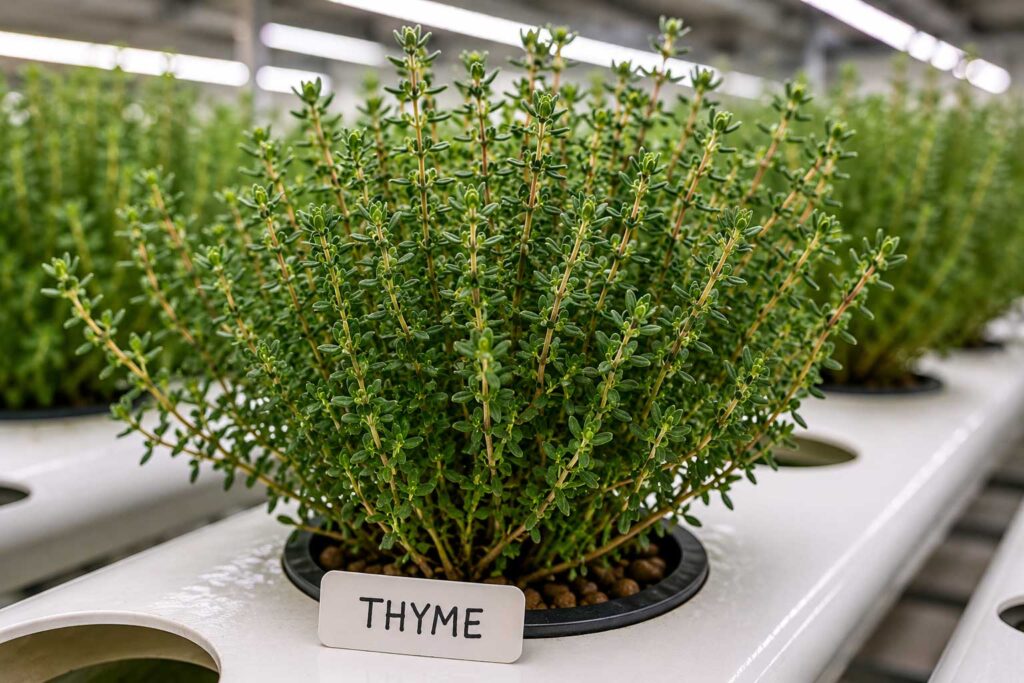Hydroponic Thyme Under Grow Lights easy hydroponic herbs