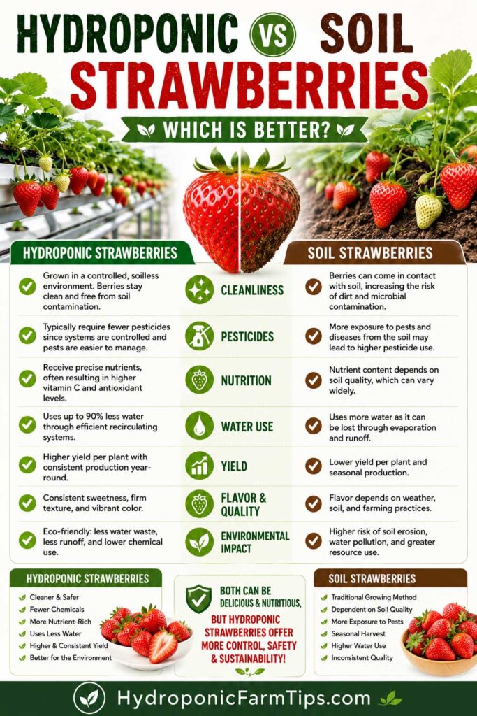 Hydroponic vs soil strawberries comparison