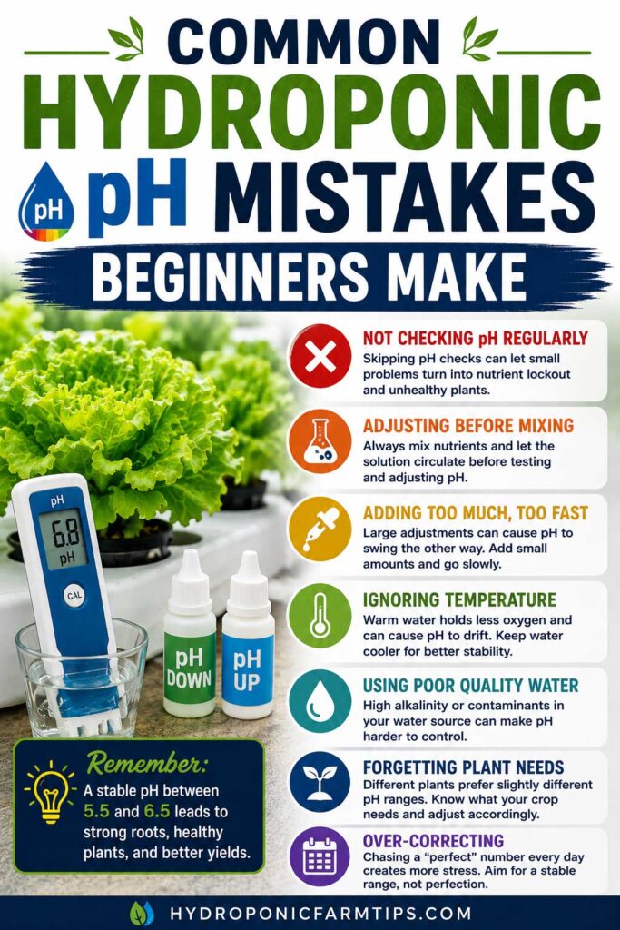 Hydroponic pH Mistakes Infographic