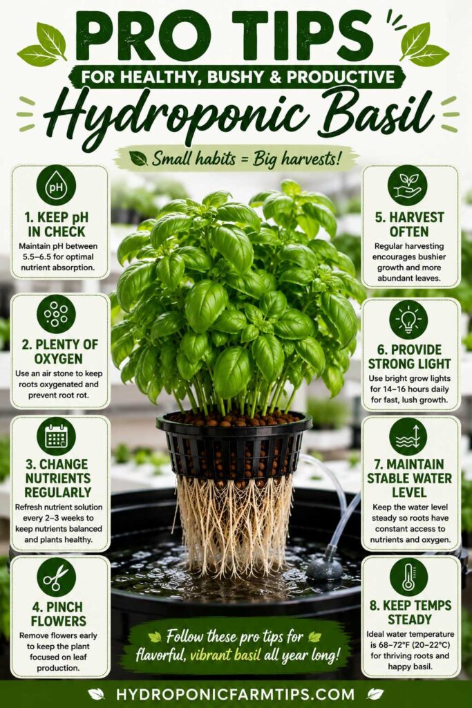 Pro Tips for Healthy Hydroponic Basil hydroponic gardening