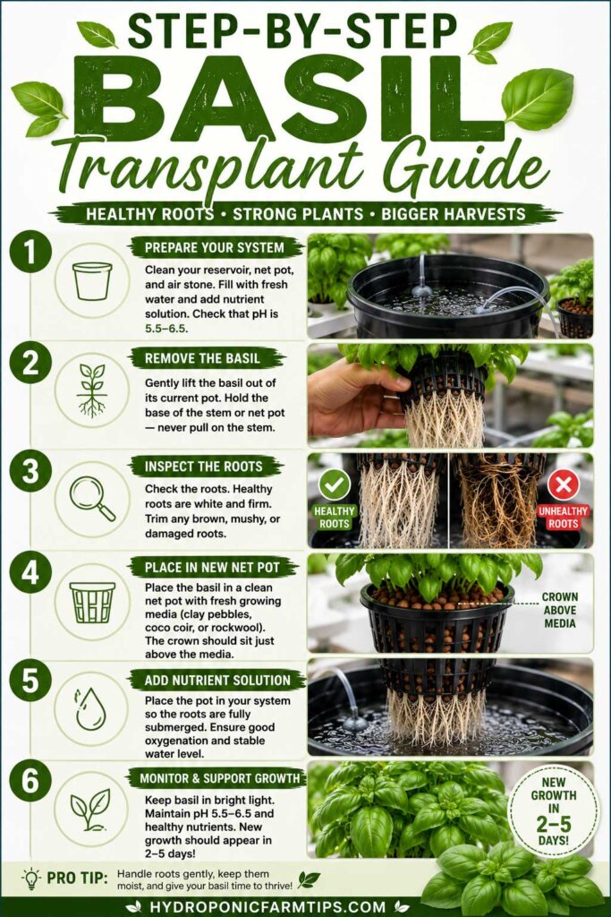 Step-by-step basil transplant guide