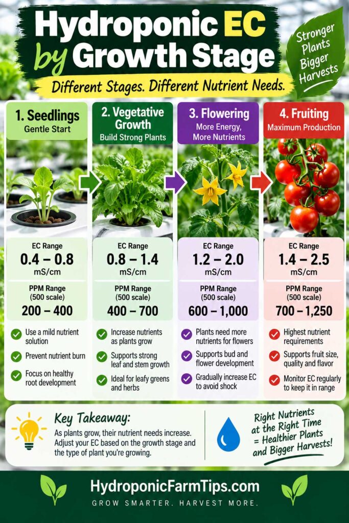 Hydroponic EC by Growth Stage