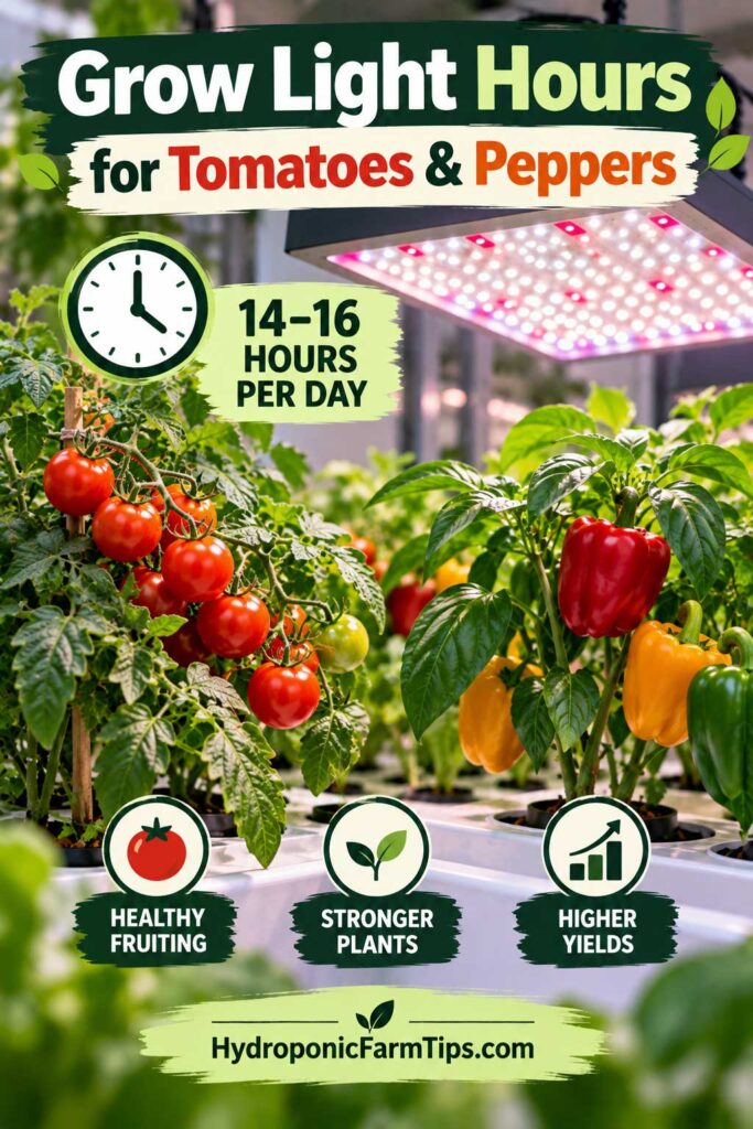 Hydroponic grow light schedule for vegetables