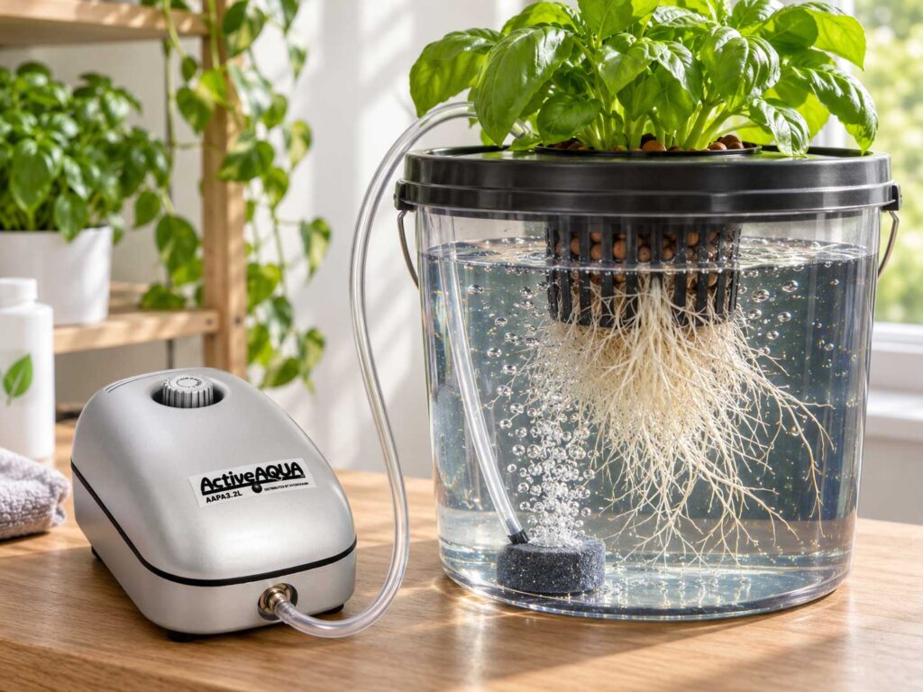 Hydroponic Basil DWC Setup Active Aqua AAPA3.2L
